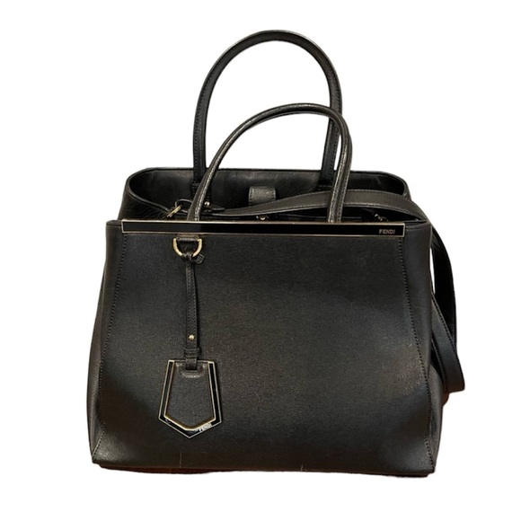 Fendi 2Jours Black Leather Bag - Picture 1 of 9